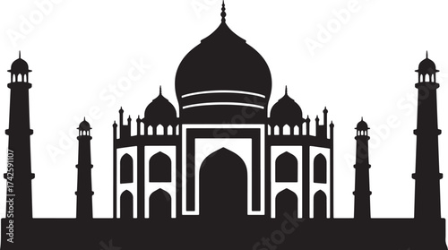 Taj Mahal Silhouette Architecture Agra India Symbol Landmark Mausoleum