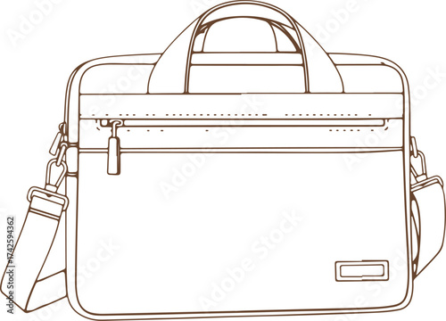 Modern laptop briefcase on white background