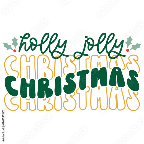 holly jolly christmas vector illustration