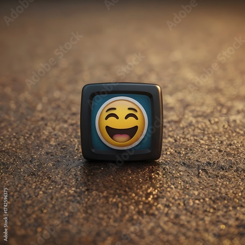 yellow smiley face on black background