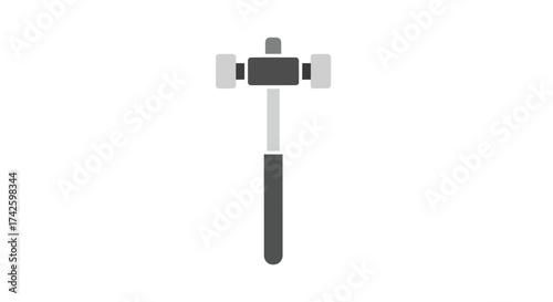 Gray mallet with a dark handle and light-colored striking faces.