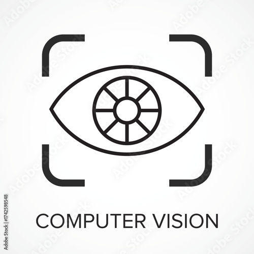 Machine Vision Eye outline Icon – Artificial Intelligence Image Processing