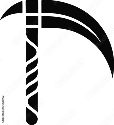 Symbolic grim reaper scythe icon representing death harvest and the supernatural