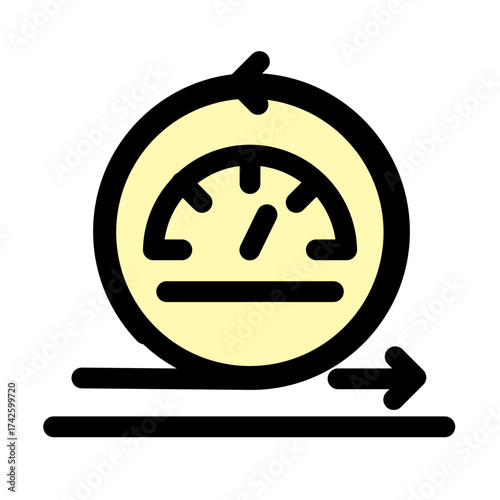 This vector icon symbolizes agile project management- showing progress and speed- ideal for software and workflow presentations. It represents a dynamic and efficient approach.