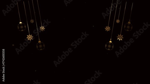golden frame merry christmas and happy new year 2026 green screen background