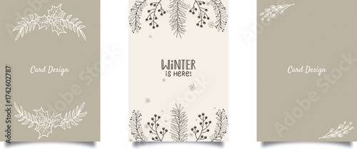 Minimalistic Christmas postcard vector 