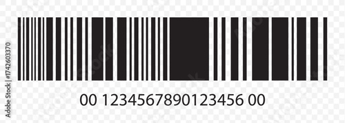 Set of barcode vector icon. Trendy bar code for web icon. Abstract barcode vector icon illustration. Bar code on Transparent Background. EPS 10.