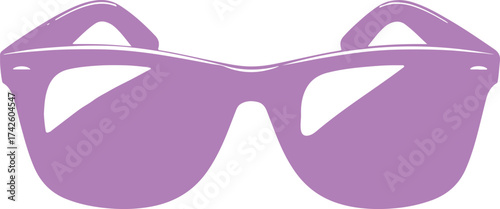 Purple stylish sunglasses isolated on white