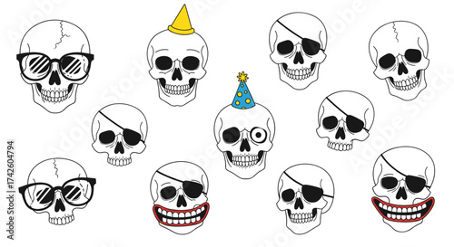 Halloween Skull Collection – Playful Skull Icons and Motifs