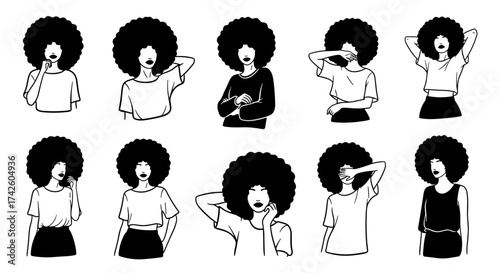 Silhouette Afro Style: Cartoon Singers