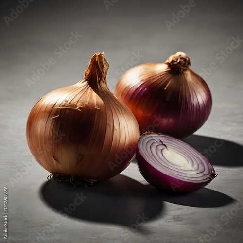 onions on a wooden table