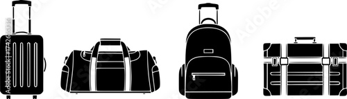 Set of luggage vector icon
