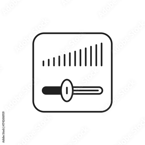 Slider Control Icon, Adjust Value Selector Line Art UI