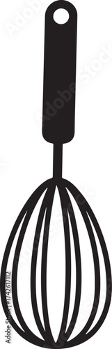 Whisk silhouette icon, wire whisk vector, wire whisk silhouette vector illustration