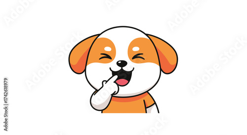 A happy and playful puppy enjoying a good laugh and having fun.