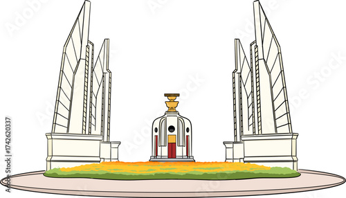 illustration of Democracy Monument, Thailand