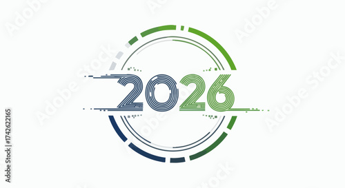 2026 New Year Celebration with Abstract Digital Design.
