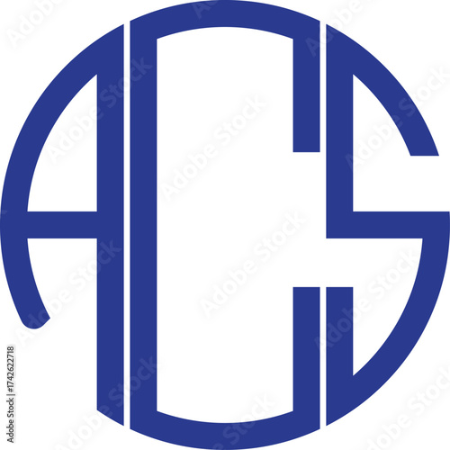 Monogram ACS in a Blue Circle
