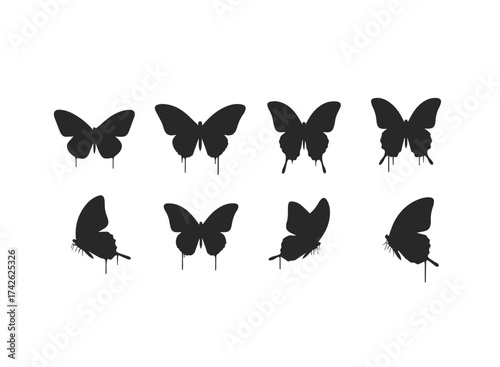 Dripping Butterfly Silhouettes Collection.