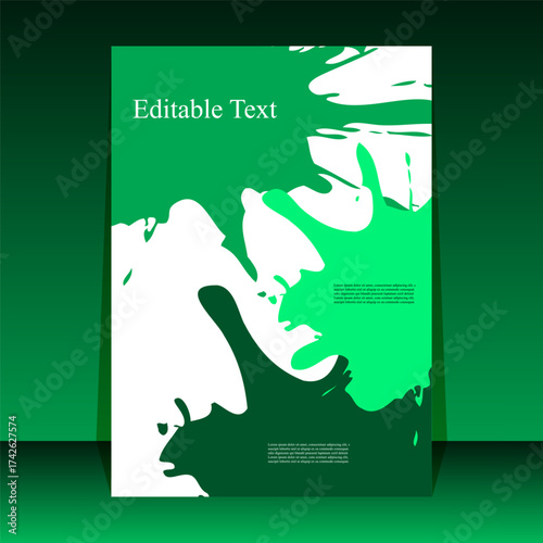 Abstract Paint Splash Poster Template – Green Color Palette. Ideal for wellness, eco-friendly campaigns, or educational materials. Fully editable vector design for print and digital applications.