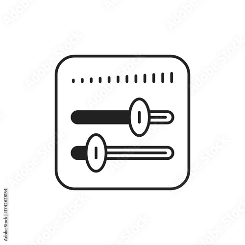 Range Slider Icon, Dual Handle Selector Minimal Web Graphic