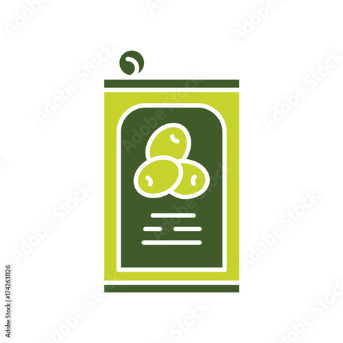 canned olives color flat icon.