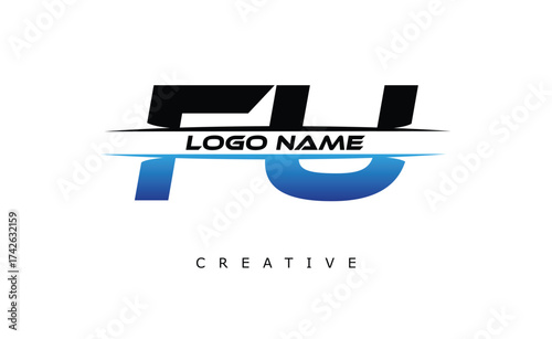 FU Creative Dynamic Logo Design Modern Company Branding Design Creative Monogram Letter Mark.