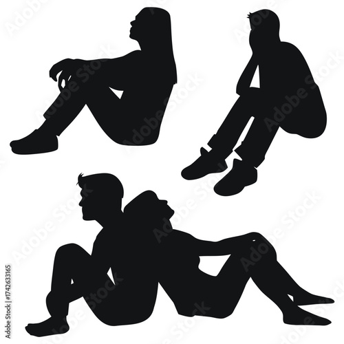 Elegant Woman Sitting on a Chair Silhouette