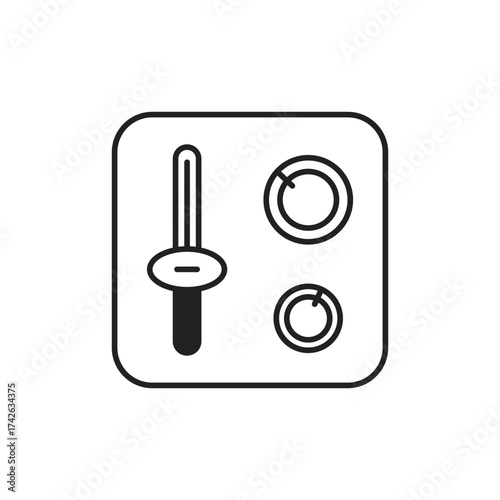 Vertical Slider Icon, Up Down Adjustment Tool Outline Glyph
