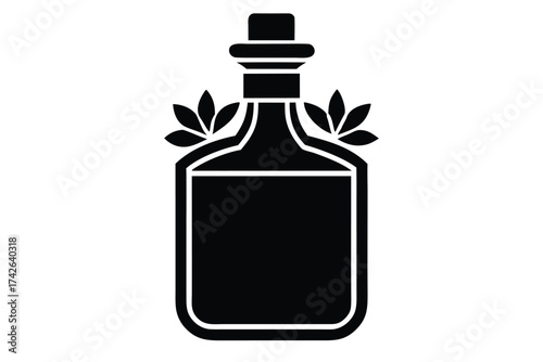 essential oil bottle vector icon silhouette