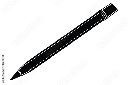 eyeliner pencil vector con silhouette