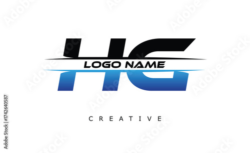 HC Creative Dynamic Logo Design Modern Company Branding Design Creative Monogram Letter Mark.