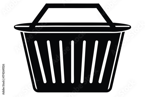 laundry basket vector icon silhouette