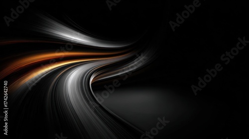 flowing orange and silver energy waves
