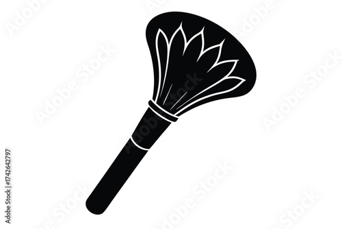 makeup brush vector con silhouette