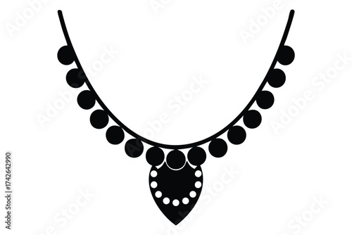 necklace icon vector icon silhouette