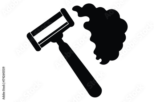 razor   shaving foam vector icon silhouette