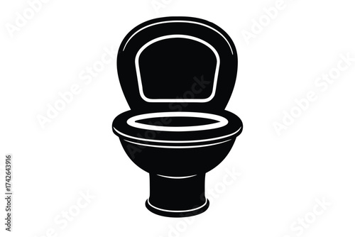 toilet seat vector icon silhouette