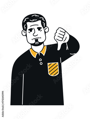Businessman gesturing thumbs down portrait