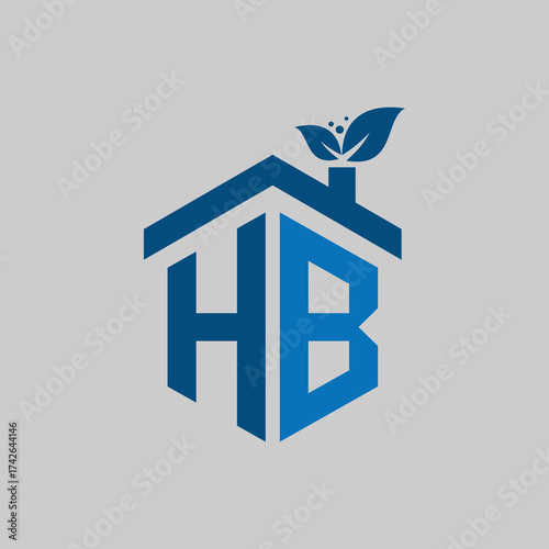 HB Leaf Logo Design Vector illustration template