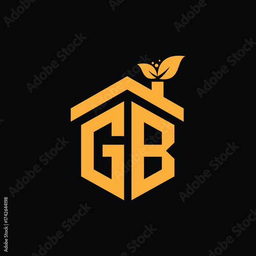 GB Leaf Logo Design Vector illustration template