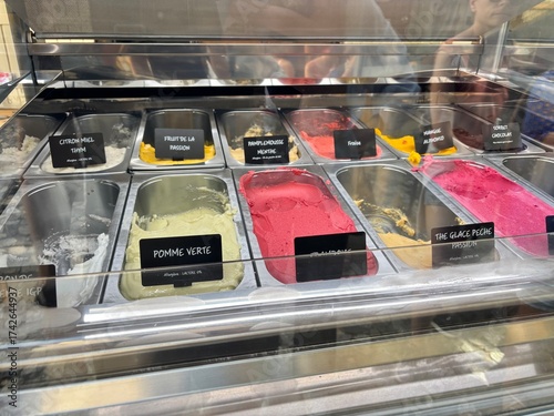 Photography Many varieties of gelato