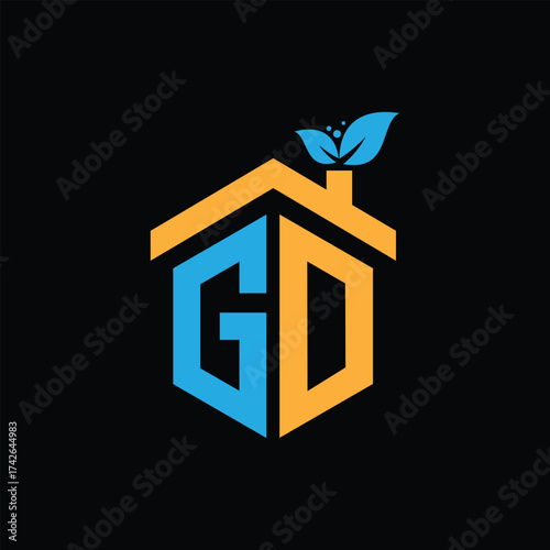 GD Leaf Logo Design Vector illustration template