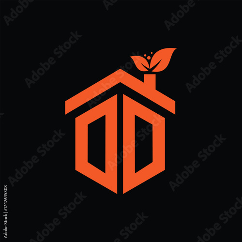 DD Leaf Logo Design Vector illustration template