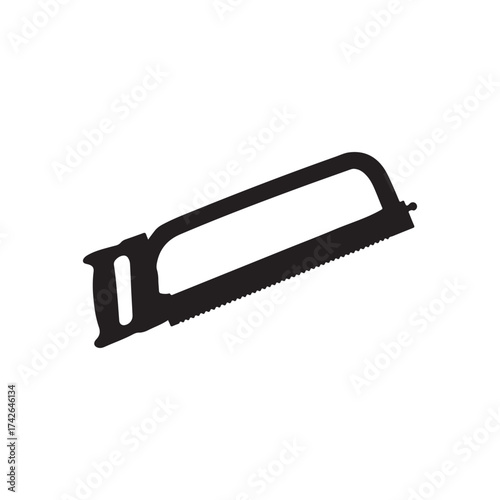 Hacksaw silhouette vector flat illustration design on white background