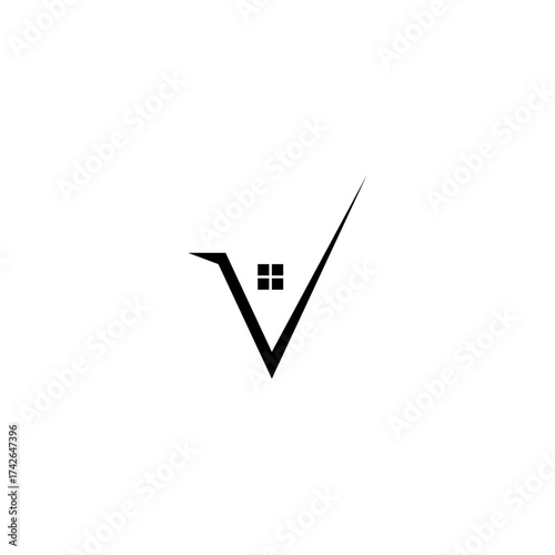 check realestate.eps,  v logo, logo desain logo initial