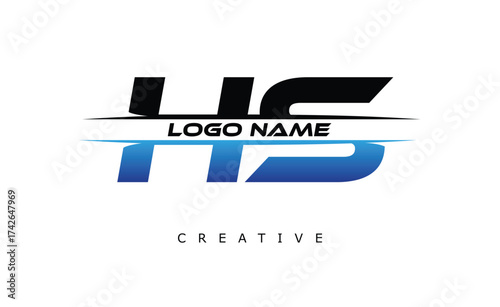 HS Creative Dynamic Logo Design Modern Company Branding Design Creative Monogram Letter Mark.