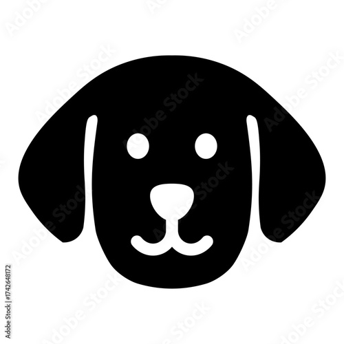 犬の顔　シンプルアイコン