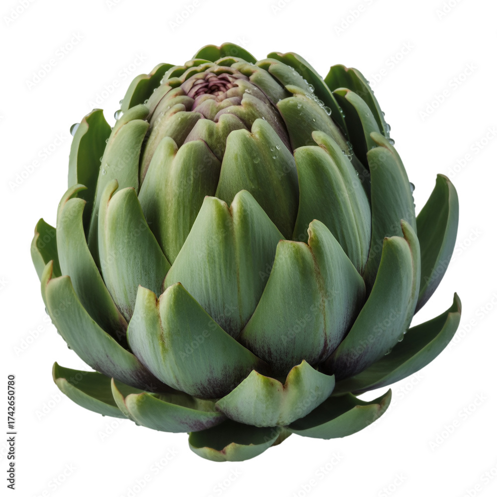 Obraz premium Water Droplets on Artichoke vegetable food