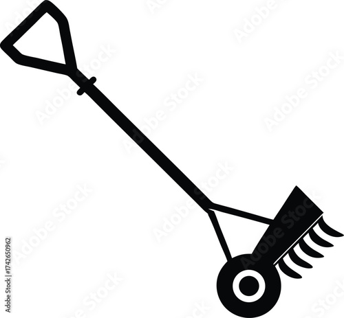 a hand pushed cultivator with simple design